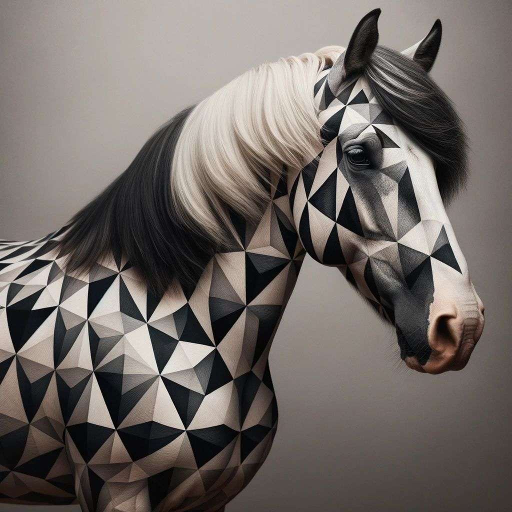 a horse, geometric